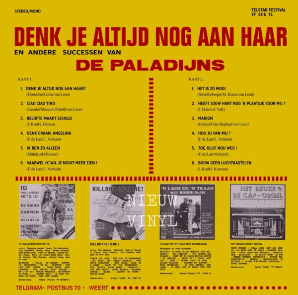 De Paladijns - Denk je altijd nog aan haar - Zwart vinyl lp