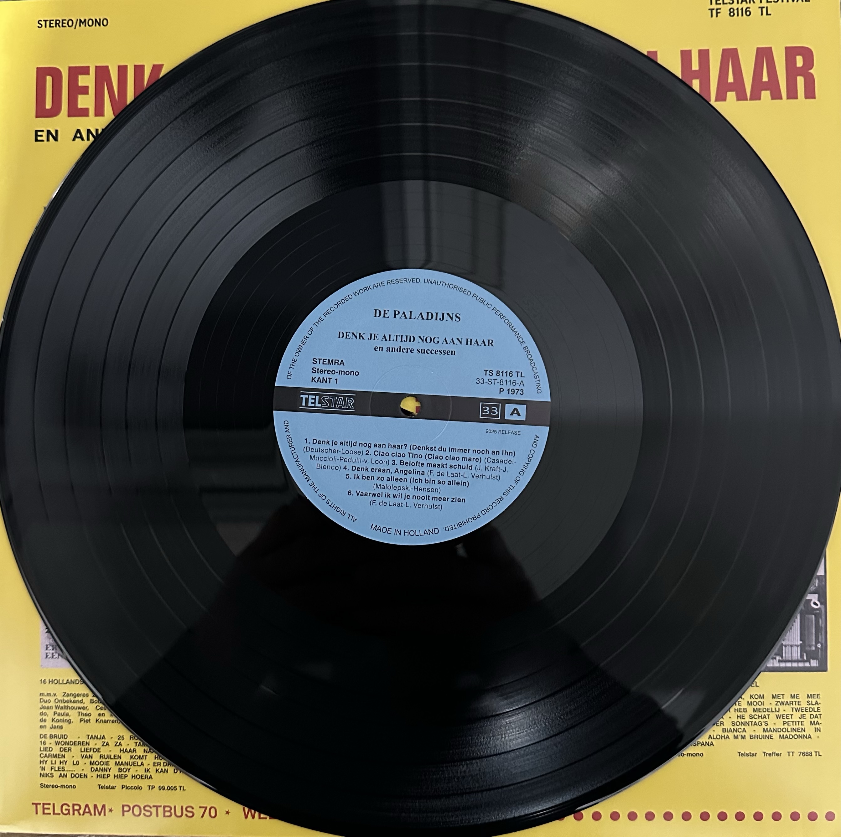 De Paladijns - Denk je altijd nog aan haar - Zwart vinyl lp